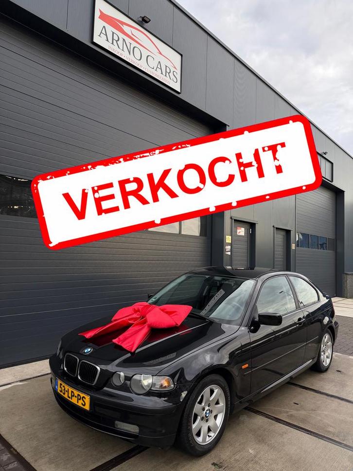 BMW 3-Serie 318ti 2.0 Compact 2003 Zwart - COMPLEET IN ORDE, Auto's, BMW, Bedrijf, ABS, Airbags, Airconditioning, Alarm, Android Auto