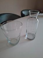 Glazen Vaas & Karaf Water Set, Huis en Inrichting, Woonaccessoires | Vazen, Ophalen, Wit, Minder dan 50 cm, Glas