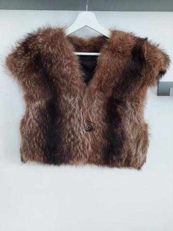 Prachtig bont gilet bruintinten M/L beschikbaar voor biedingen