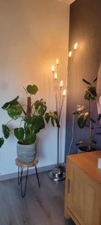 RVS Vloerlamp met 7 matglazen kelken (G4) en voetschakelaar, Ophalen, 150 tot 200 cm