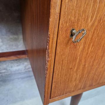 Strak vintage bureau teak fineer jaren 60 - afbeelding 5