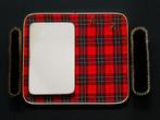 Vintage borstelrekje met spiegel rood Schots geruit Tartan, Antiek en Kunst, Ophalen of Verzenden