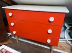 Vintage Oranje Ladekast - Retro Stijl, Ophalen, Gebruikt, 50 tot 100 cm, Met lade(s)