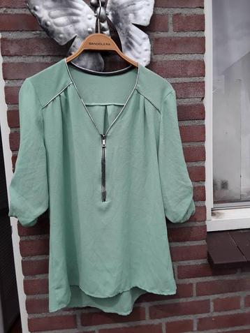 SUPER mooie blouse ITALY, M 38 MINT GROEN beschikbaar voor biedingen