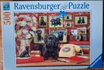 Ravensburger puzzel zwarte labradors 500 stukjes, Ophalen of Verzenden, 500 t/m 1500 stukjes, Zo goed als nieuw, Legpuzzel