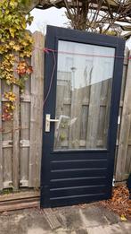Hardhouten achterdeur/balkondeur met dubbelglas, Doe-het-zelf en Verbouw, Deuren en Horren, Gebruikt, 80 tot 100 cm, Ophalen of Verzenden
