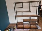 Vakkenkast mango hout en staal, Huis en Inrichting, Kasten | Wandmeubels, Met plank(en), Ophalen of Verzenden, Zo goed als nieuw