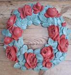 Brocante krans, rode rozen, GIPS, Antiek en Kunst, Ophalen of Verzenden
