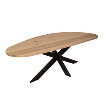 Organische eettafel eiken 210cm incl spinpoot NU €749  beschikbaar voor biedingen