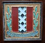 Cloisonne tegel Porceleyne fles Delft, stadswapen Amsterdam, Ophalen of Verzenden