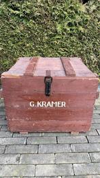 Grote oude houten kist met reclame, Huis en Inrichting, Minder dan 50 cm, Gebruikt, Ophalen