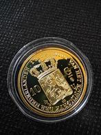 10 gulden Willem 1825 verguld zilver replica met certificaat, Ophalen of Verzenden, Goud