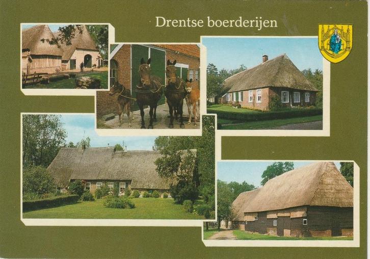 DRENTHE Drentse Boerderijen, Verzamelen, Ansichtkaarten | Nederland, Gelopen, Drenthe, 1980 tot heden, Verzenden