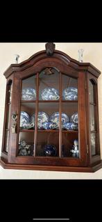 Mooie vintage/ antiek wand/vitrine kast, Huis en Inrichting, Kasten | Vitrinekasten, Ophalen, Zo goed als nieuw, 25 tot 50 cm