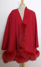 Prachtige wol/bont mantel van Franse Alain Chabason! L/XL, Verzenden, Zo goed als nieuw, Maat 42/44 (L), Rood