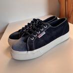 Superga Sneakers Women EU 38 Velvet Blauw, Ophalen of Verzenden, Zo goed als nieuw, Blauw, Sneakers of Gympen