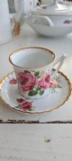 Kop en schotel Rheinpfalz Hartpozellan bloemenservies, Ophalen of Verzenden