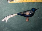 Oude glazen kerstbal, vogeltje op knijper, Diversen, Kerst, Ophalen of Verzenden, Zo goed als nieuw