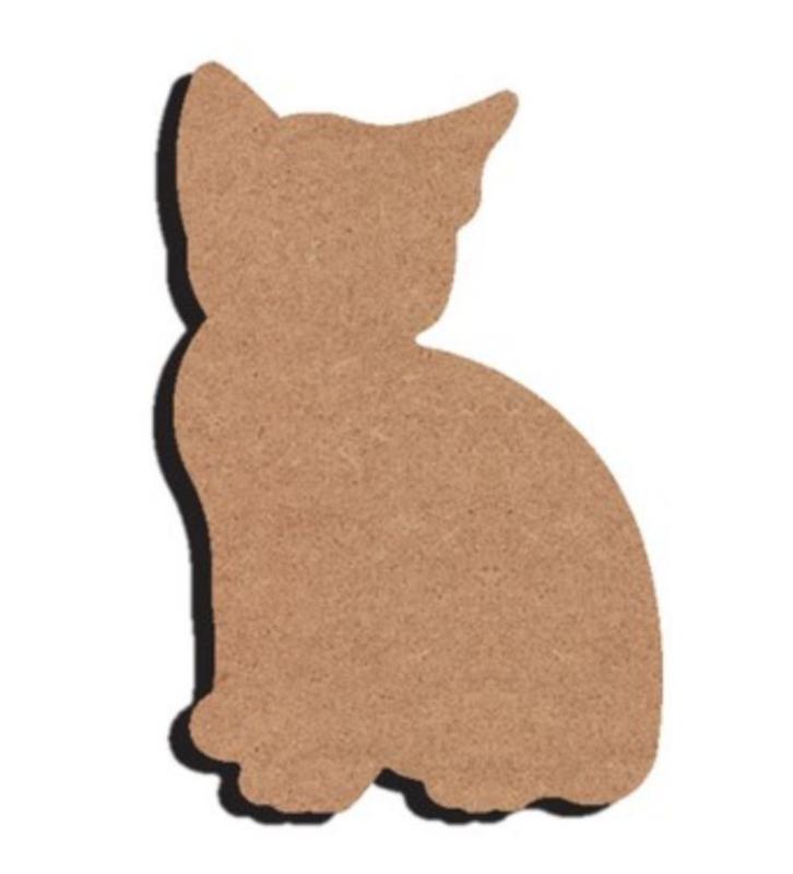 Gomille MDF kitten 10 x 16 cm dikte 5 mm, Hobby en Vrije tijd, Knutselen, Nieuw, Materiaal, Ophalen of Verzenden