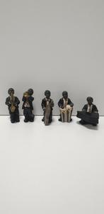 1087)Jazzband 5 muzikanten beelden tussen de 9 en 11 cm hoog, Ophalen of Verzenden