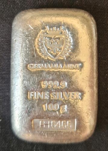 100 gram Germania Mint Zilver Baar (met hologram) beschikbaar voor biedingen