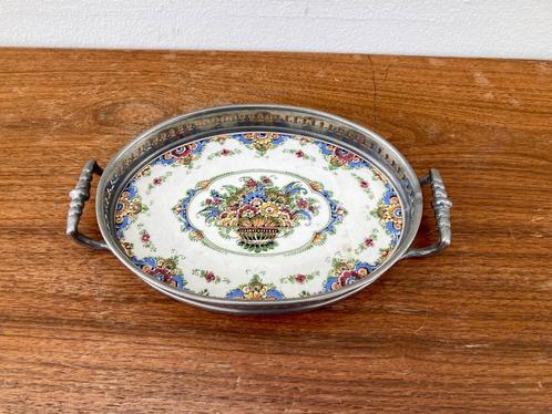 Delfts Dienblad | Porselein | Tin, Huis en Inrichting, Woonaccessoires | Dienbladen, Zo goed als nieuw, Overige materialen, Ovaal