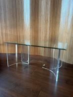 Vintage salontafel met polycarbonaat poten en glazen top, Ophalen