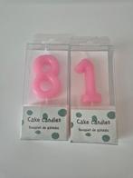Roze Kaarsjes 18 of 81 , cijfer 8,  cijfer 1, Ophalen of Verzenden, Nieuw, Versiering, Verjaardag