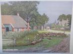 Schoolplaat Een gezicht in Eext door B. Bueninck 1919, Ophalen of Verzenden, Stad- en Dorpsgezichten