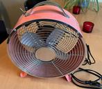 Tafel ventilator Retro zalm roze op pootjes met handvat, Statiefventilator, Ophalen of Verzenden, Zo goed als nieuw