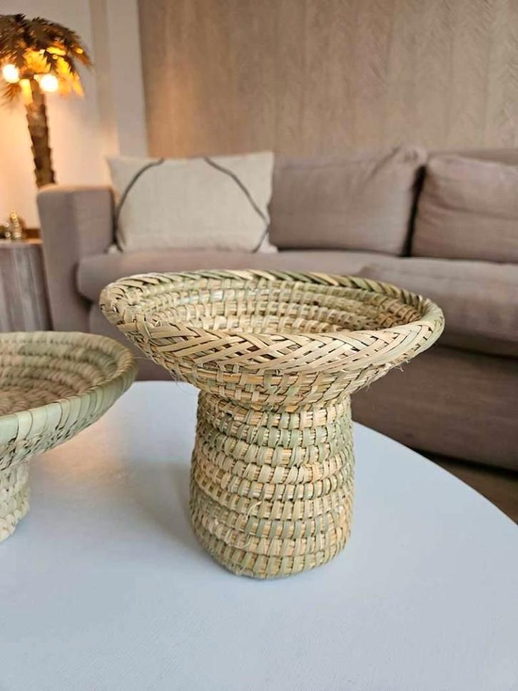 Zeegras schaal uit Marokko, Huis en Inrichting, Woonaccessoires | Schalen en Manden, Nieuw, Schaal, Rond, Riet, Ophalen of Verzenden