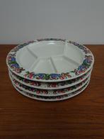 Vier vintage Villeroy en Boch fondueborden seventies, Gebruikt, Ophalen of Verzenden, Bord(en), Overige stijlen