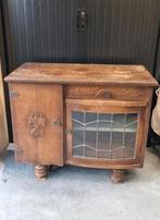 Retro Dressoir/Kast met Glas in Lood, Huis en Inrichting, Ophalen, Gebruikt, Glas, 50 tot 100 cm