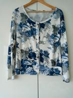 Mt.40 leuk zomervestje wit met blauwe bloem viscose elastan, Maat 38/40 (M), Made in Italy, Overige kleuren, Nieuw