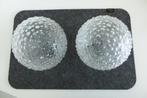 2 lampenbollen / plafonnières van helder glas met bolletjes, Ophalen of Verzenden