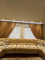 2 Verduisterende Dubbele Gordijnen 400x250 cm, Ophalen of Verzenden, Zo goed als nieuw, Beige, 200 cm of meer