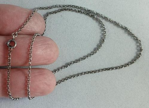 Zilveren ketting Jasseron schakels 38 cm 1,7 mm zwart zilver, Sieraden, Tassen en Uiterlijk, Kettingen, Nieuw, Zilver, Zwart, Ophalen of Verzenden