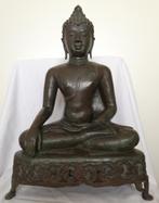 Bronzen Tibetan Bhumisparsha Boeddha op Altaar 19/20ste Eeuw, Ophalen of Verzenden