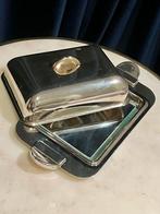 Verzilverde botervloot, Mid-Century Modern & Art Deco design, Overige materialen, Gebruikt, Overige typen, Ophalen of Verzenden