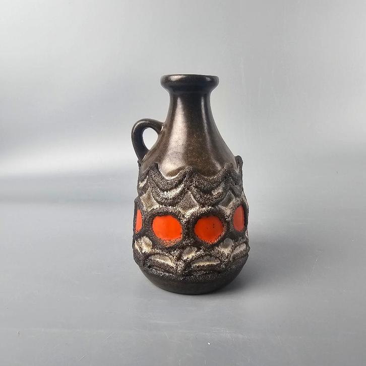 Vintage Oost-Duitse Fat Lava vaas. Strehla, Antiek en Kunst, Antiek | Vazen, Ophalen of Verzenden