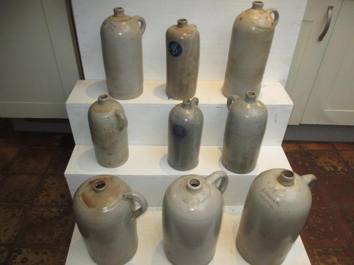 Antieke 19e eeuwse azijn olie kruiken  3,5 en 10 liter gres, Antiek en Kunst, Antiek | Keramiek en Aardewerk, Ophalen