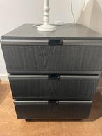 Nachtkastje met 3 lades - Antraciet, Ophalen, Gebruikt, Zwart, Hardcase