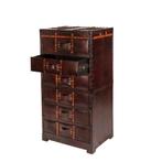 Vintage Look Lederen Ladekast van Leer met Lade Kledingkast, Overige materialen, Info@dehanzeherten.nl, 5 laden of meer, 100 tot 150 cm