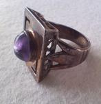 Vintage Ring Keltische Knoop Amethist ook mooi aan ketting., Gebruikt, Ophalen of Verzenden, Dame of Heer, Met edelsteen