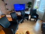 Lederen eetkamerstoelen RIVA 4x, Huis en Inrichting, Stoelen, Ophalen, Zo goed als nieuw, Zwart, Vier