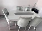 Eettafel incl glas istikbal, Huis en Inrichting, Ophalen, Zo goed als nieuw, 4 tot 6 stoelen