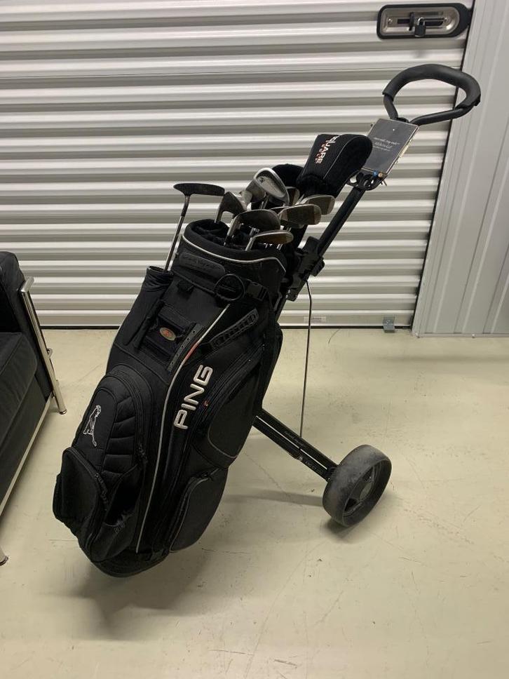 Golfset Cougar met Ping tas, trolley, B-square driver, Sport en Fitness, Golf, Gebruikt, Set, Ping, Ophalen