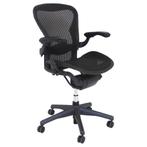 Herman Aeron Type B Bureaustoel Grafiet Refurbished  In zeer, Zwart, Ophalen of Verzenden, Zo goed als nieuw, Bureaustoel