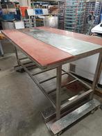 Slagers werktafel 200x110 cm dubbele snijplaten, Ophalen, Gebruikt, 25 tot 50 cm, Minder dan 100 cm