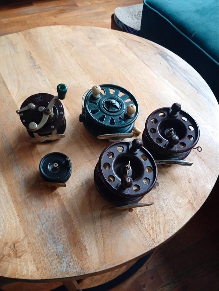 bakelieten vis reels antiek, Antiek en Kunst, Antiek | Overige Antiek, Ophalen of Verzenden